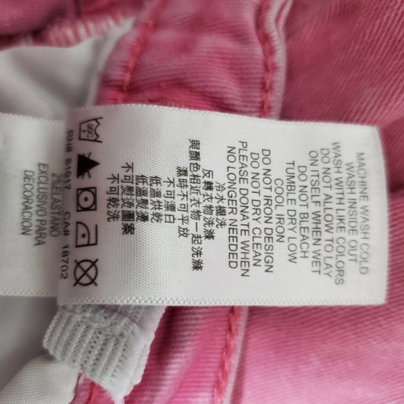 Levi's Hot Pink Acid Wash 711 Skinny Jeans Girls Size 14 Adjustable Waist - Picture 5 of 8